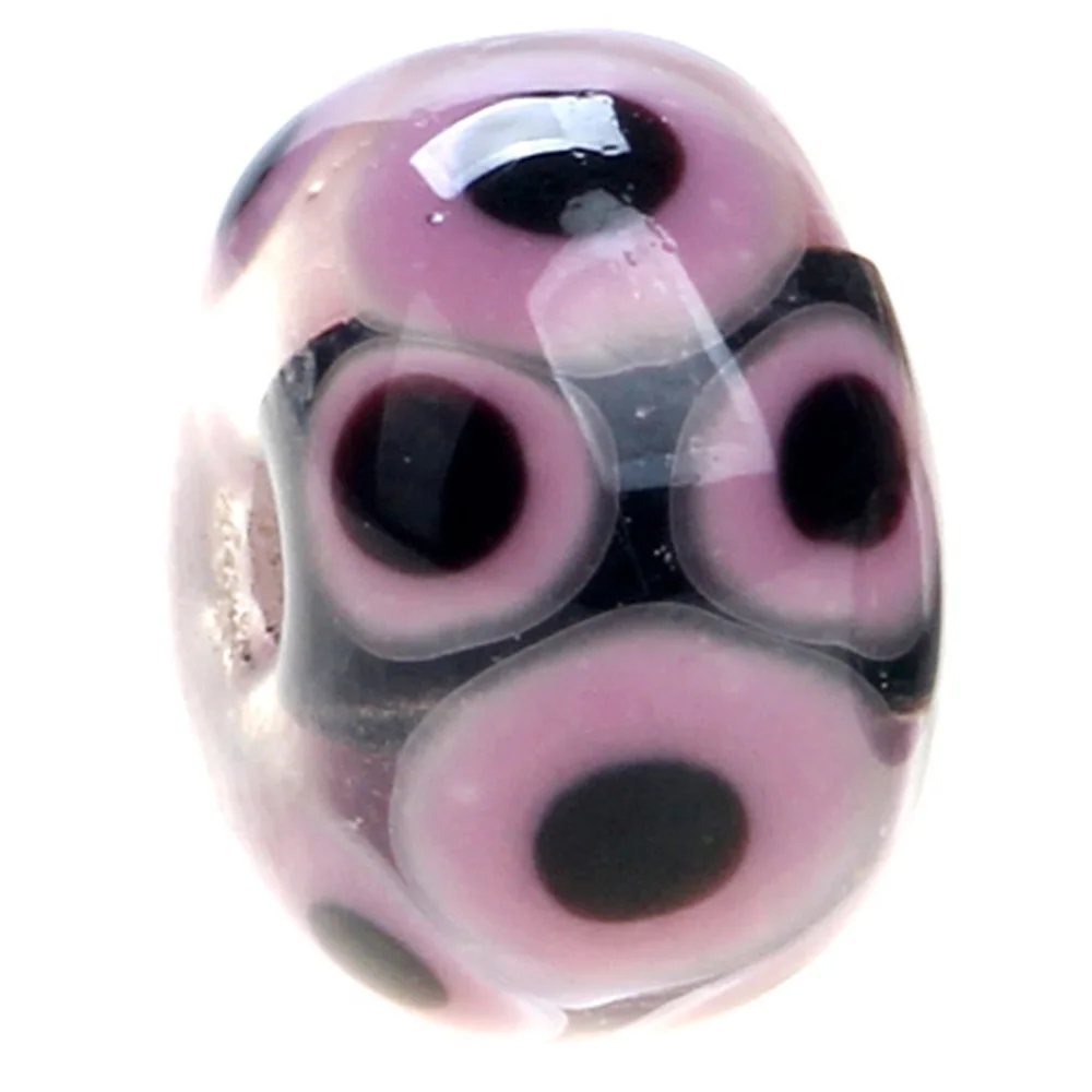 1PC 13MM Pink Oval Transparent Handmade Lampwork Glass Beads For Charm Bracelets/Earring/Necklace DIY Jewelry Making Accessories
