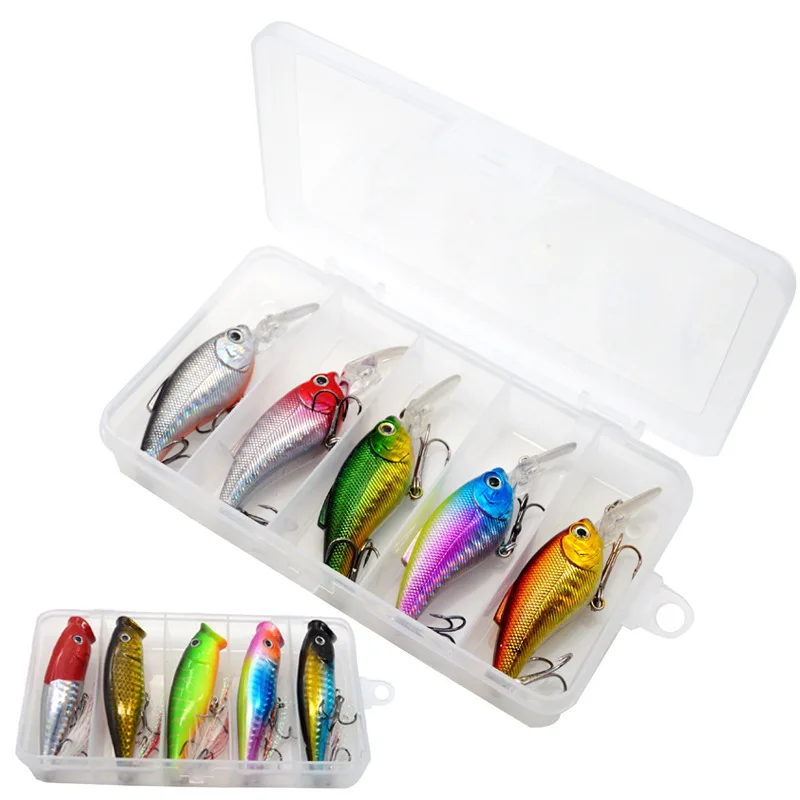 

Lure Suit 5 Pieces of Fishing Bait with Water-Hitting Waves, Small Fat, Fake Imitation, Hard Lure