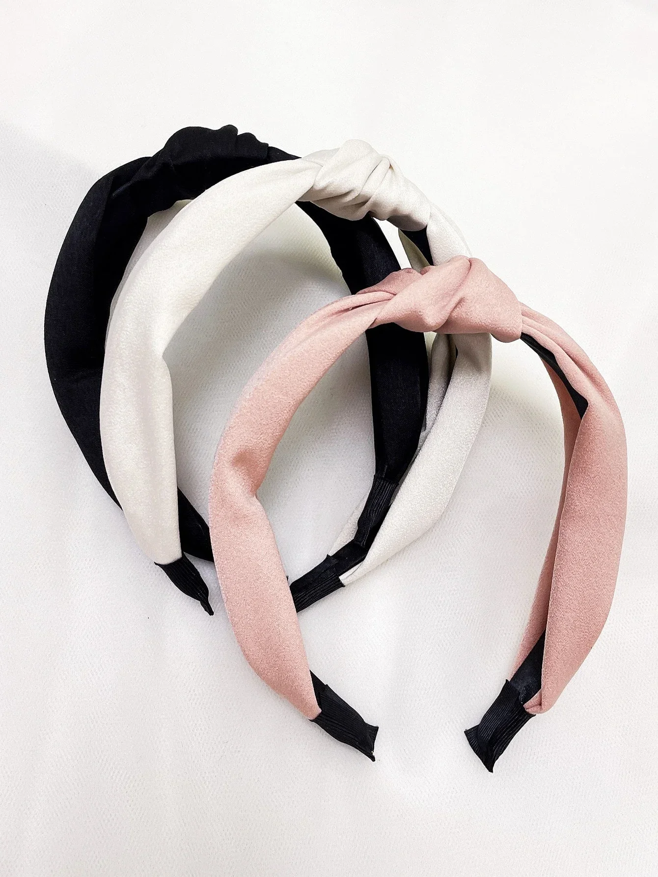 

3pcs Set Women Solid Color Fabric Knotted Headbands Hair Accessories