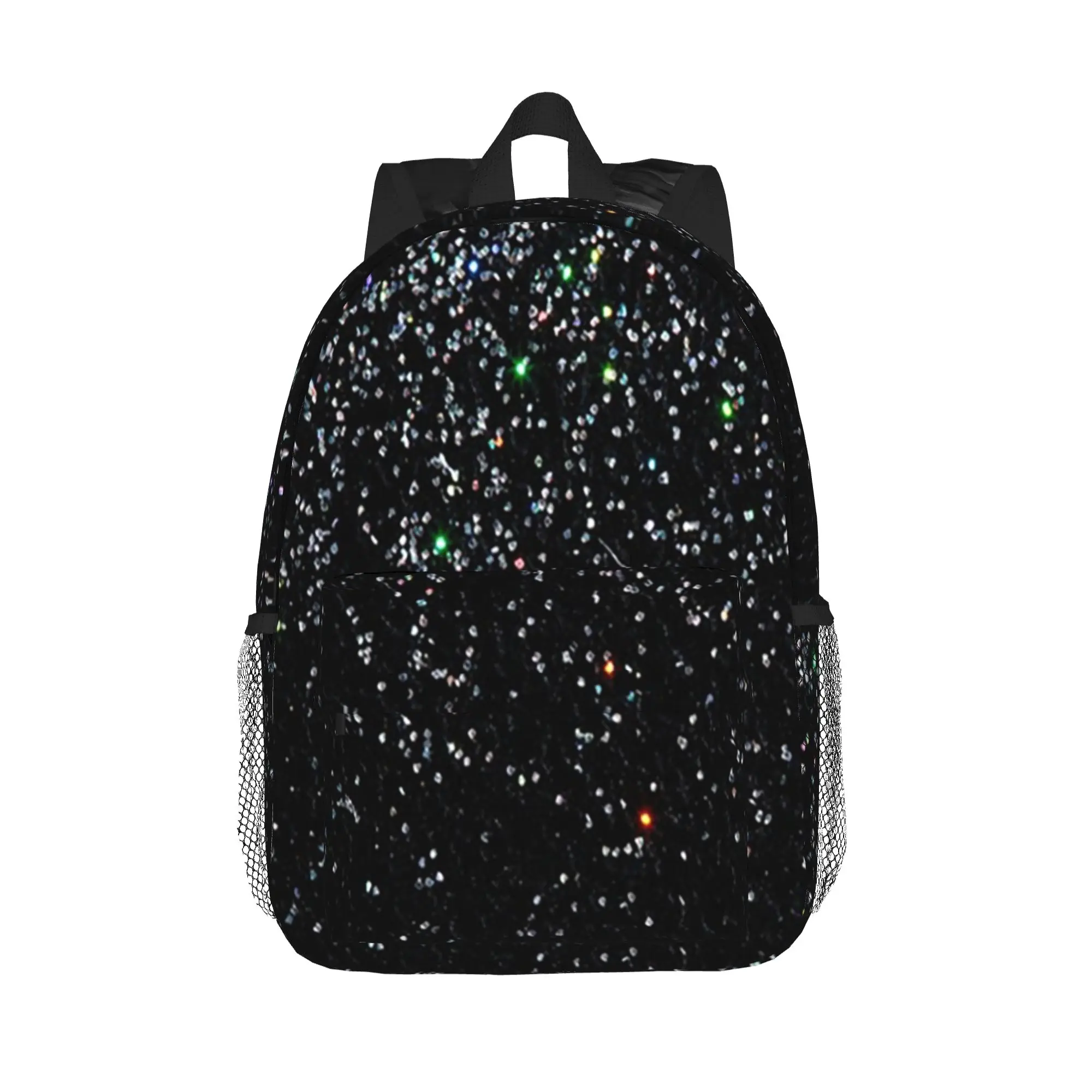 black silver glitter Backpack Hot Sale Daypack Large Capacity Boys Girls BookBag Shoulder Bags for Men Women School Bag