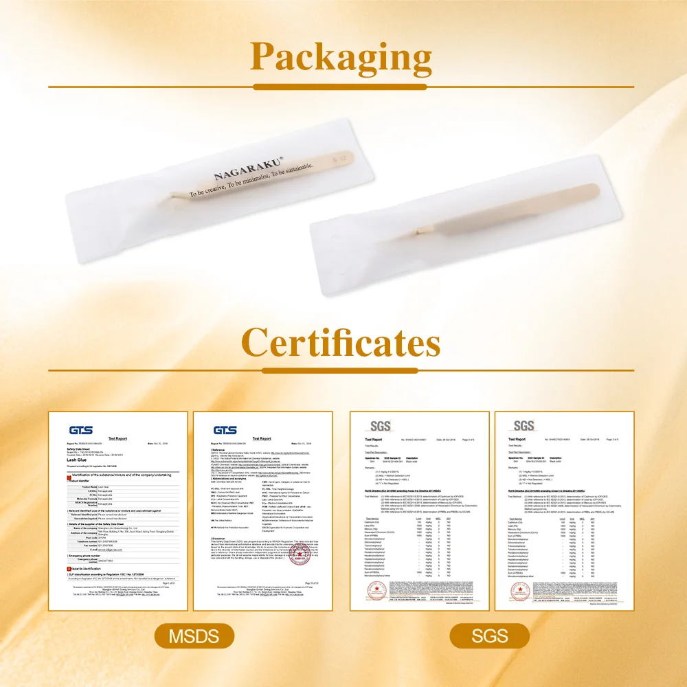 Pęsety do izolacji rzęs NAGARAKU, precyzyjne, z włóknistą końcówką, profesjonalne narzędzie do makijażu, lekkie, ze stali nierdzewnej.