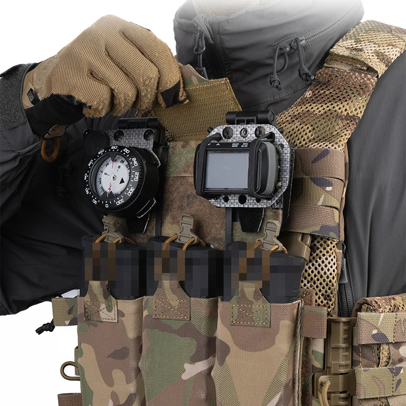 Outdoor Compass GPS Navigation Board Set for Tactical MOLLE Vest Plate Carrier Fit Mobile Phone Navigation Pouch