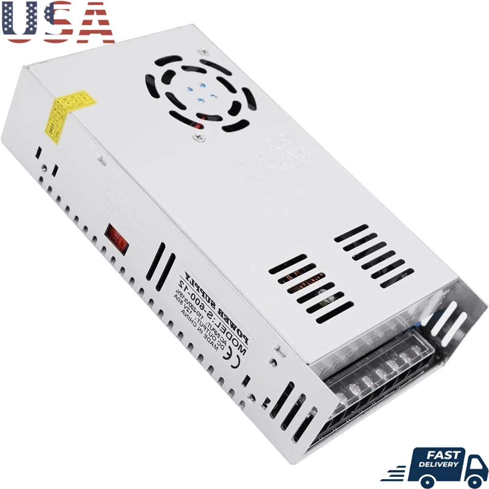 

AC to DC 12V 50A 600W Power Supply Adapter LED Driver Transformer Switching Power Supply CCTV Lighting Equipment