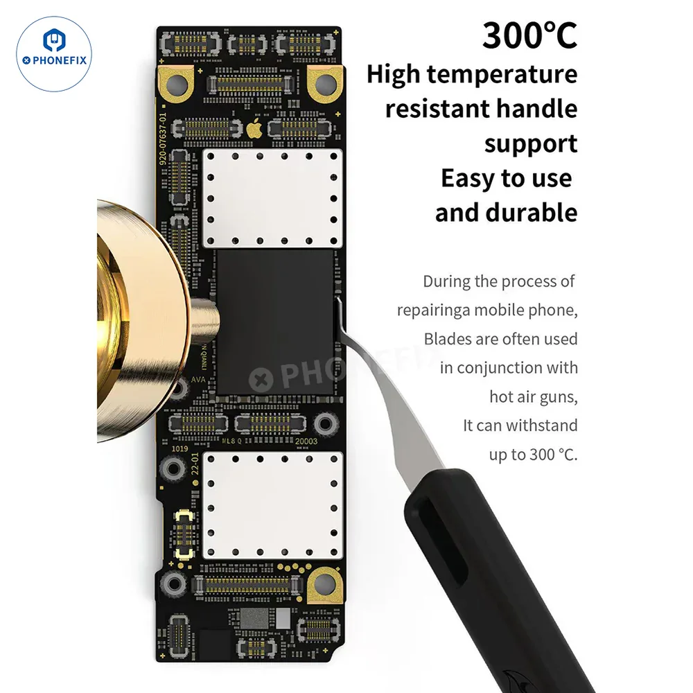 PHONEFIX Hand Polished Integrated Blade Pry PCB IC Chip Glue Removal Hard Drive CPU Layering for Mobile Phone Repair Tool Sets