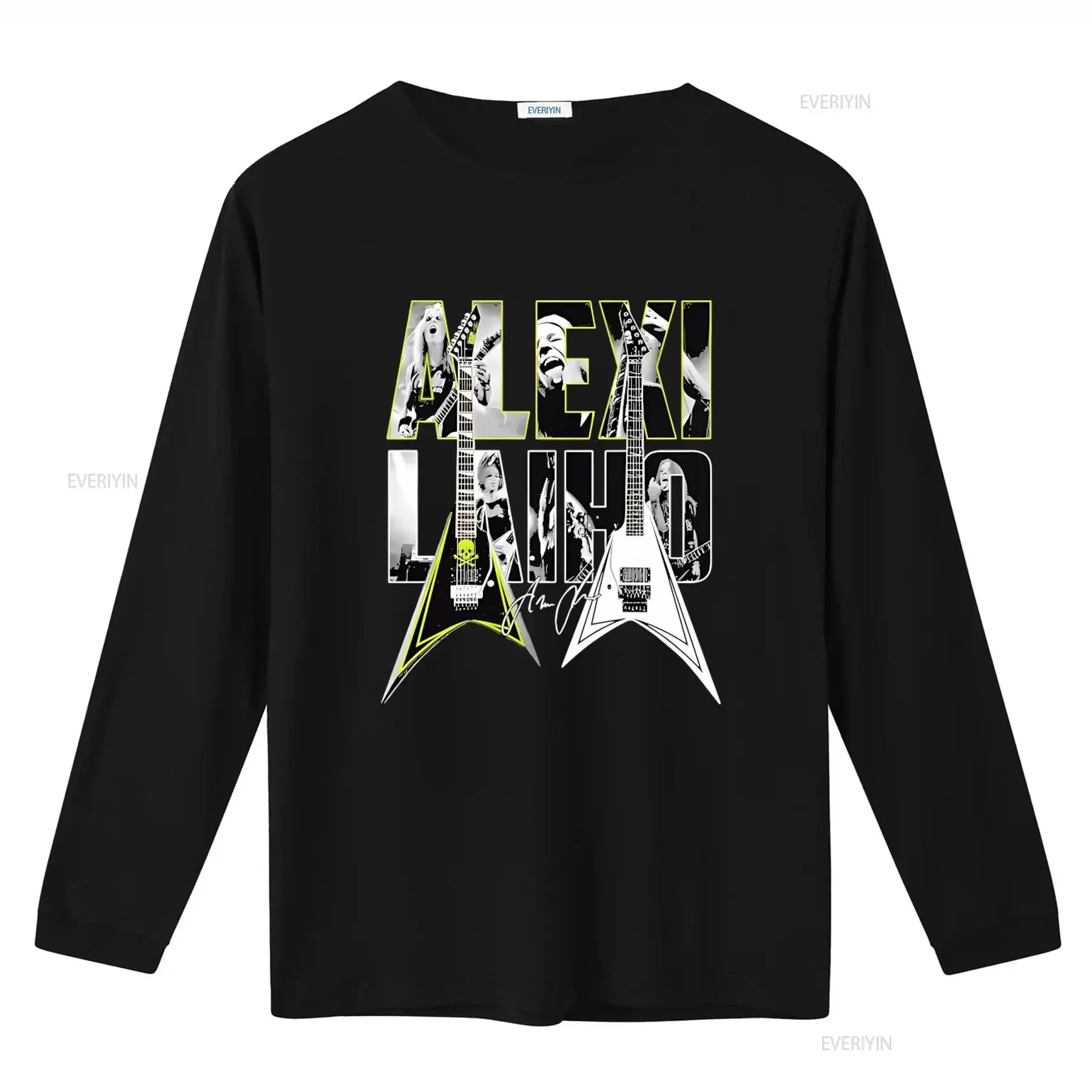 Guitar Alexi Laiho Signature 2021 Rock Music T Shirt for Men and Women vintage Washed graphic designer clothes homme Casual
