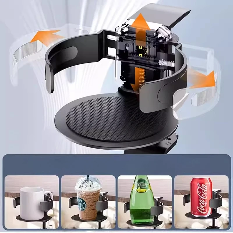 Two-in-one Table-side Storage Rack Household Accessories New Rotatable Headset Holder Aluminum Alloy Cup Holder Hanging Bag Rack