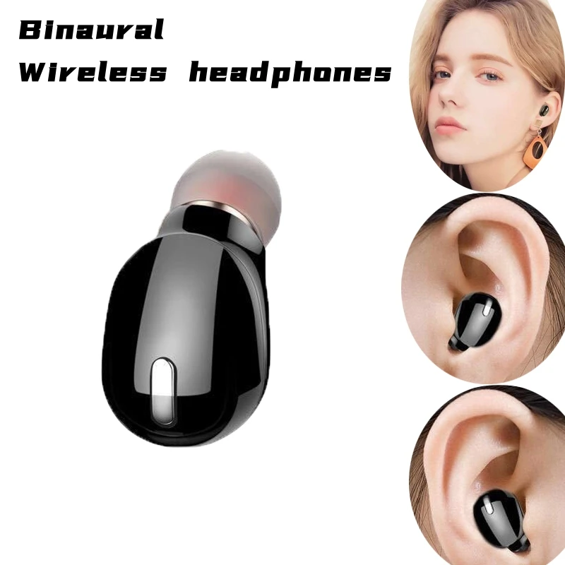 Mini Wireless Bluetooth Headset-Compatible Binaural Universal Intelligent Noise Reduction for ipad iPhone Samsung Sports Leisure