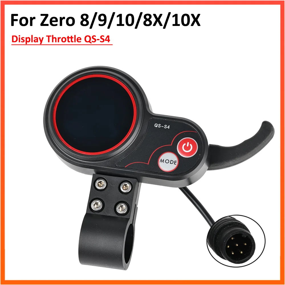 Throttle QS-S4 for Zero 8 10 11X Electric Scooter Dashboard 6PIN Cable 36V 48V 52V 60V 72V Speed Display Thumb Spare Parts