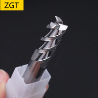 ZGT Cutting Aluminum Copper Woods CNC Cutter HRC55 3 Flute Tungsten Steel Milling Cutter End Mill Aluminum 4mm 6mm 8mm 10mm 12mm