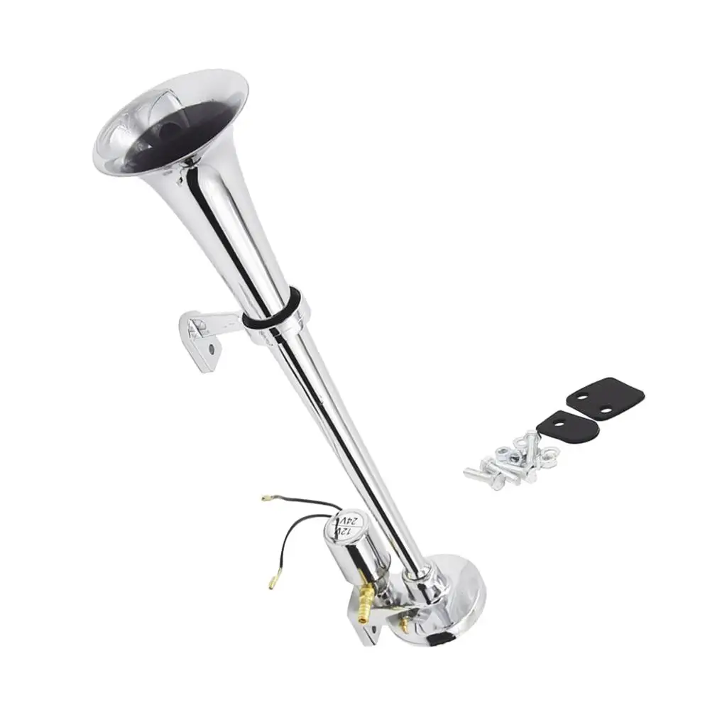 

12V 150db Air Horn, Chrome Zinc Single Trumpet Truck Air Horn with Compressor