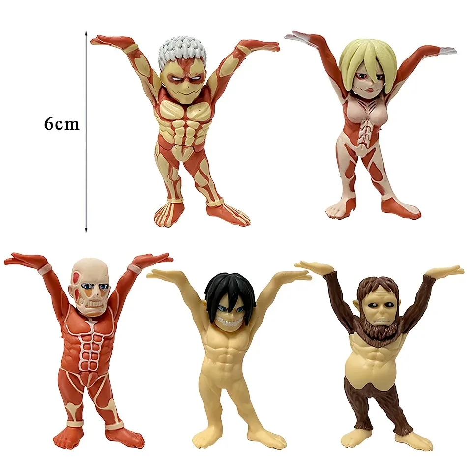 Nieuwe Aanval Op Titan Anime Figuur De Gepantserde Figuren 6 cm Titan Eren Jager Action Beeldje Model PVC Standbeeld Ornament Speelgoed geschenken