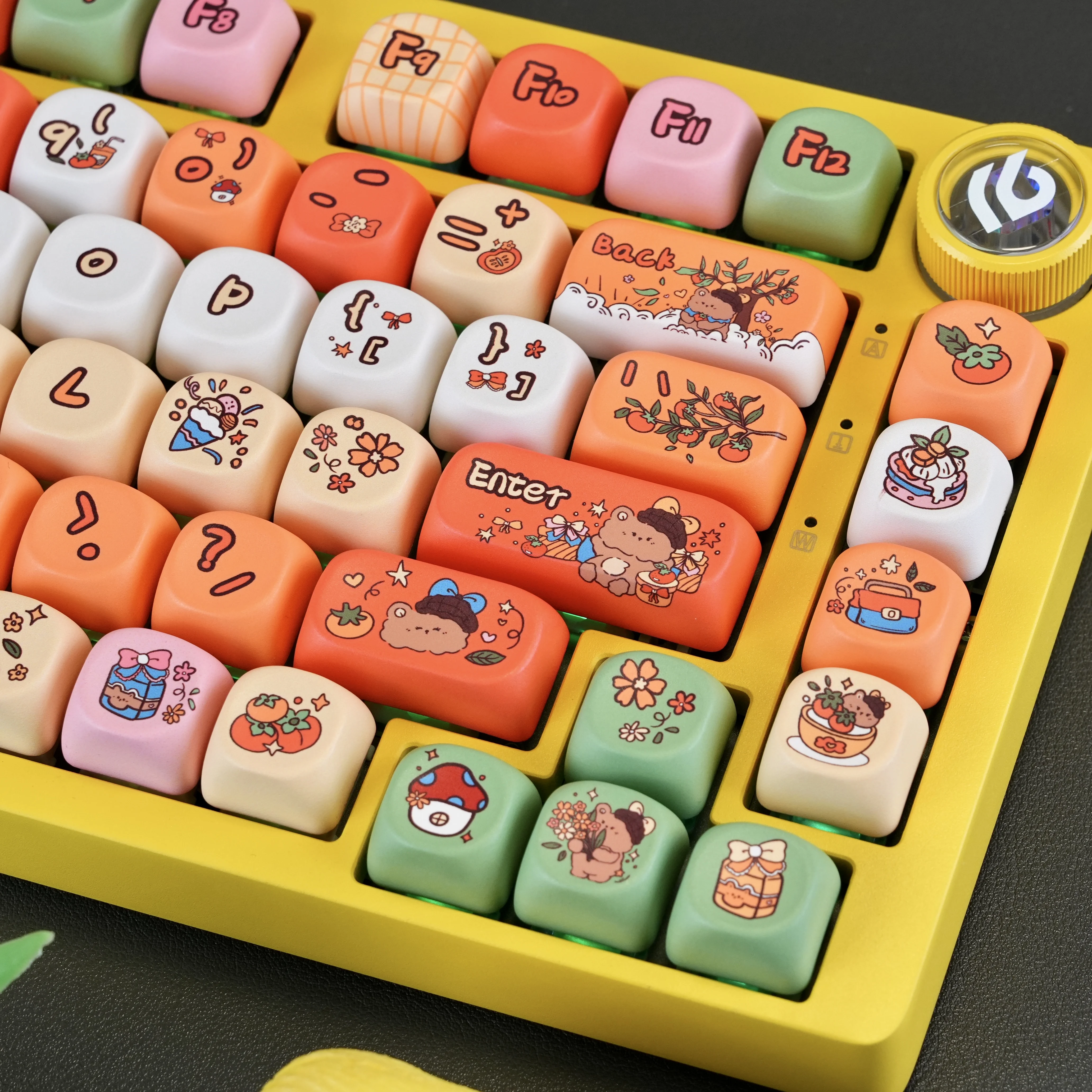 

130 Keys Persimmon Five Sides Dye Sublimation PBT Keycaps Custom MOA Profile Keycaps for Cherry MX Switches Mechanical Keyboard