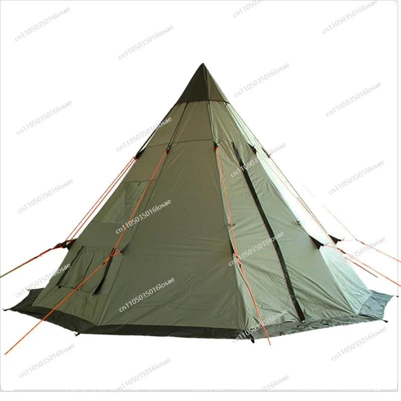 For Outdoor Camping Indian Pyramid Tent Portable Double Camp Rainproof Beach Picnic Tent