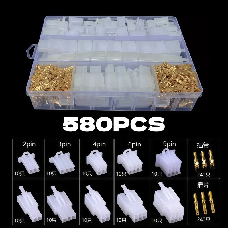 2.8mm 2/3/4/6/9P Motorcycle Connector Set Automobile Motorcycle Connecting Terminal Male Female Pair Connector