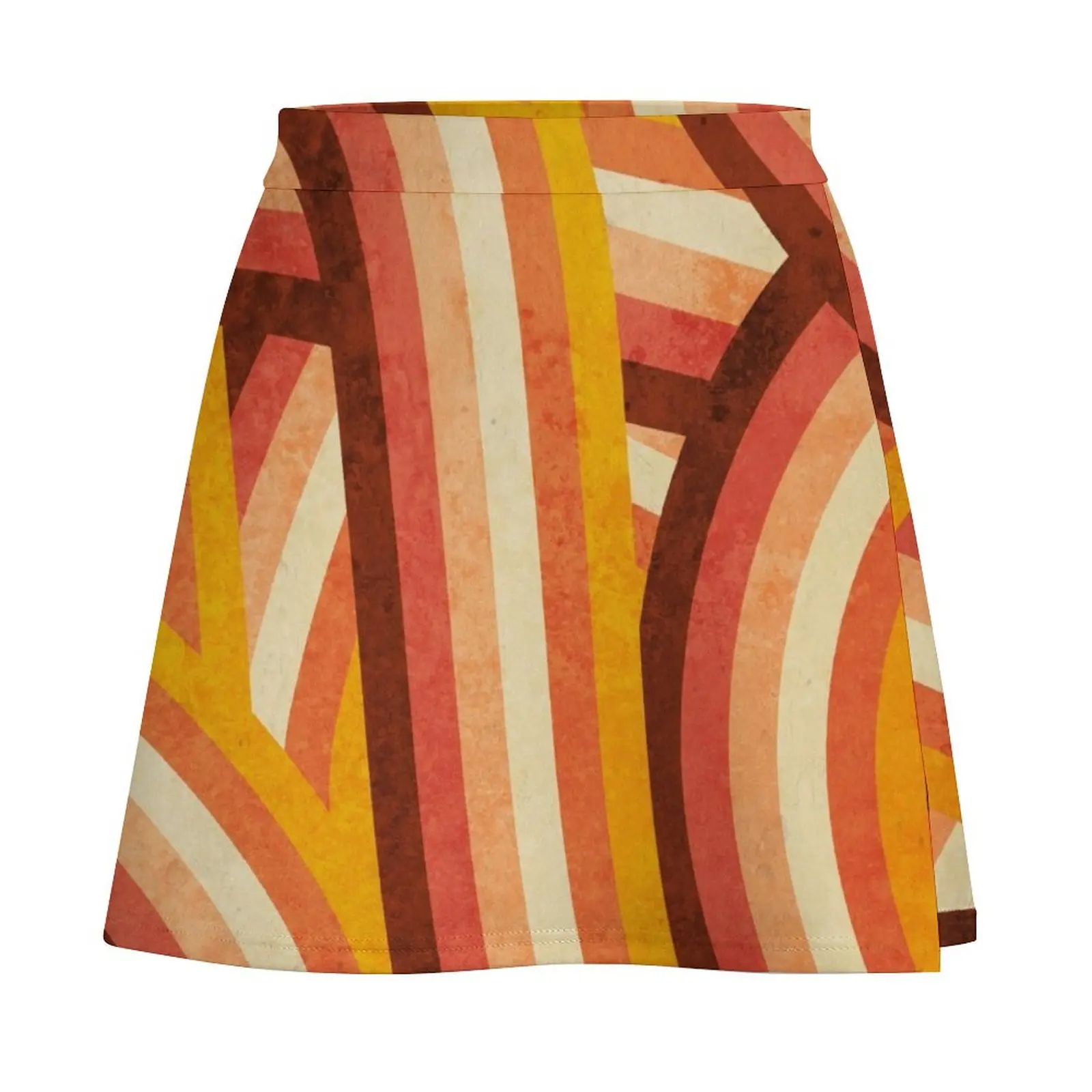 Vintage Orange 70's Style Rainbow Stripes Mini Skirt Summer skirt dress women summer Mini Skirt