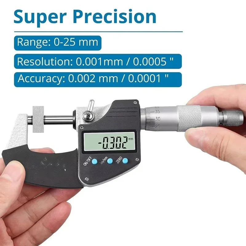 Digital micrometer 0-25mm 25-50mm 50-75mm 75-100mm Electronic micrometer chrome plated measuring tool