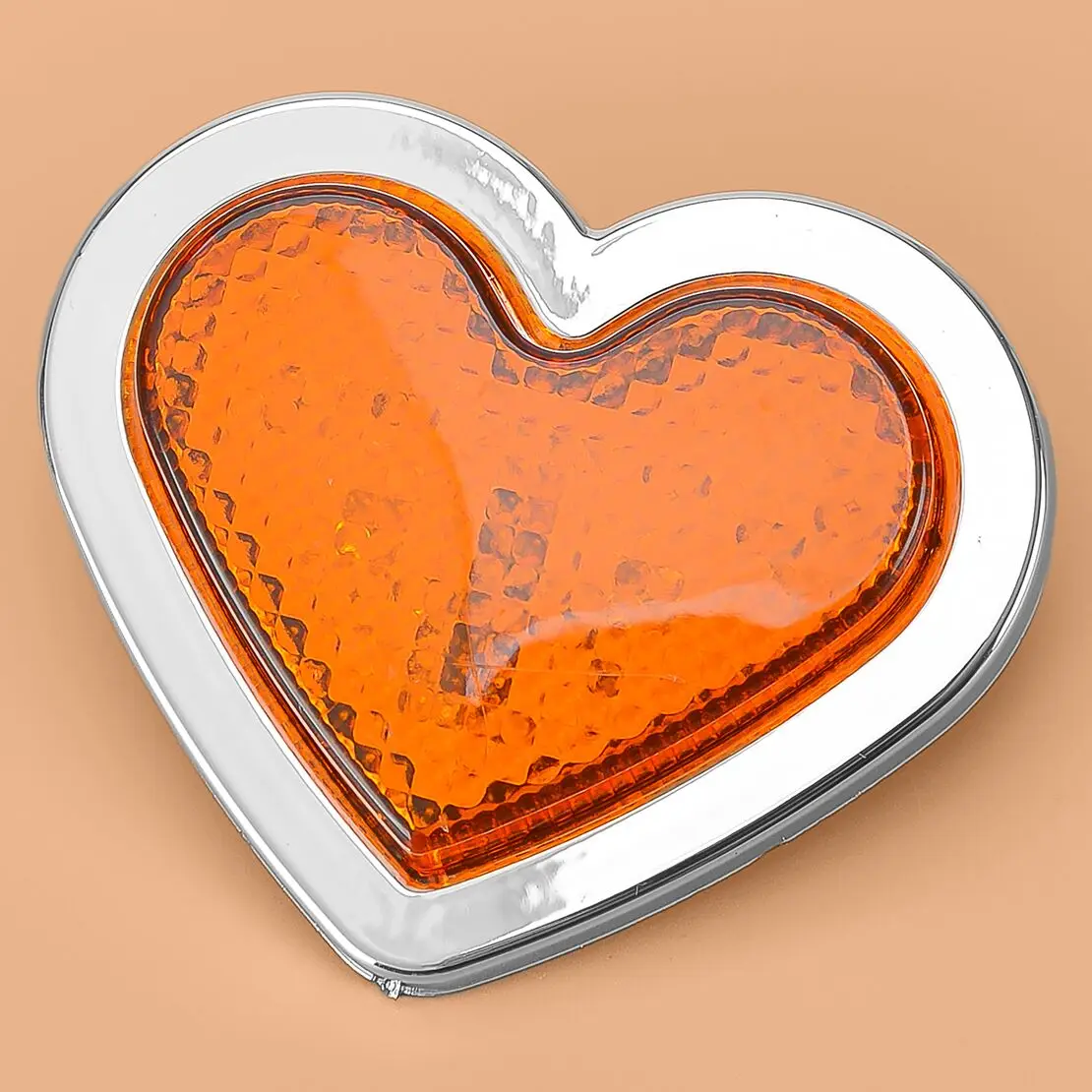 Amber Heart Shaped Side Marker LED Light Turn Signal Indicator Lamp Universal for 12-24V Van Truck Trailer Car