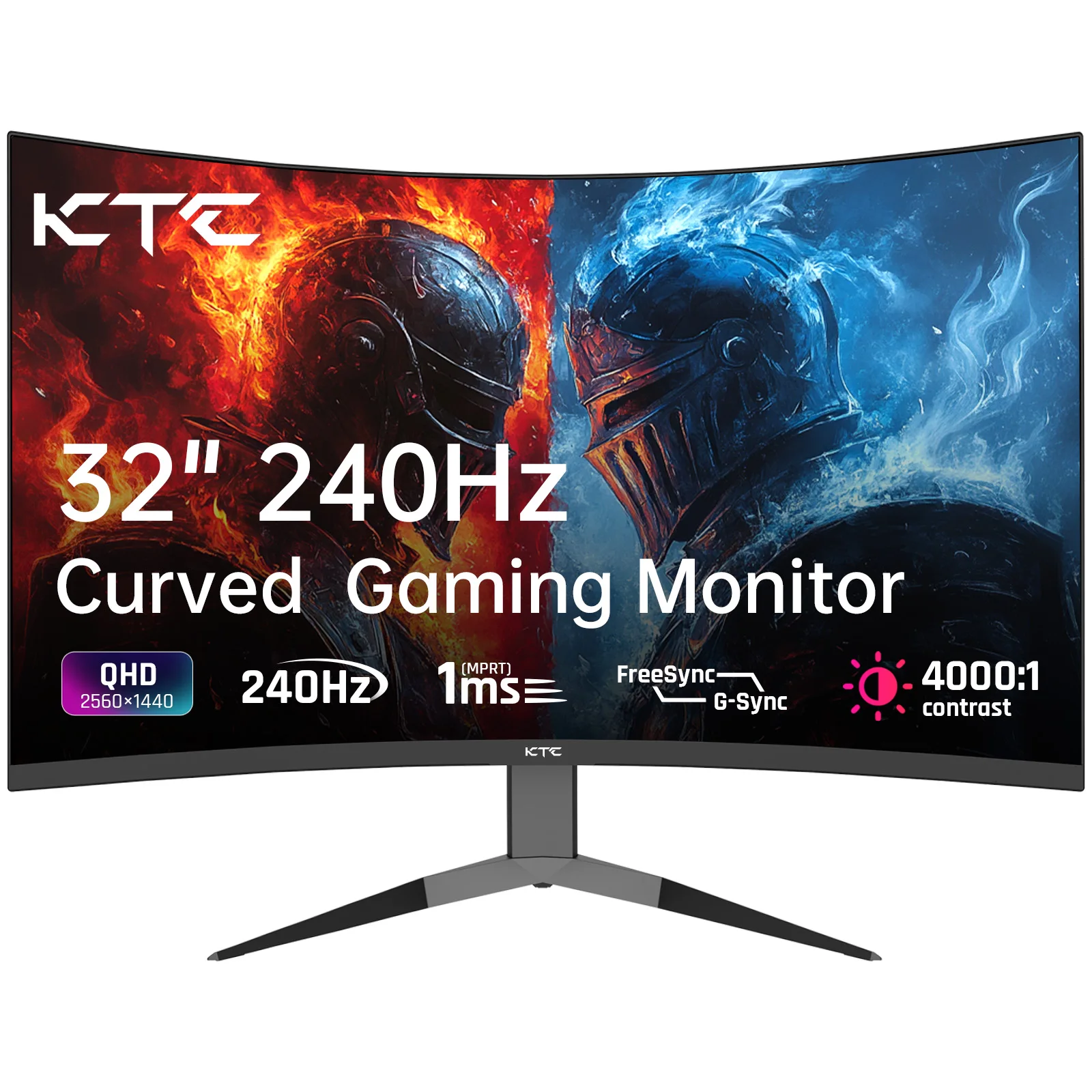 KTC KTC 32 Inch 240Hz Curved Gaming Monitor, 2K 1440P Computer PC Monitor with 1000R 1ms Frameless - Aliexpress Deal
