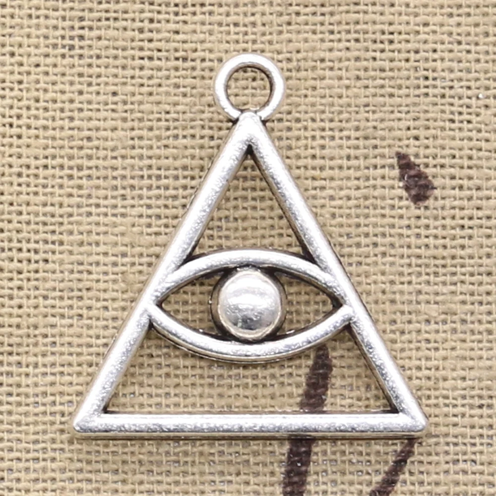 10pcs Charms Deathly Hallows Death Eye 28x27mm Antique Silver Color Pendants DIY Crafts Making Findings Handmade Tibetan Jewelry