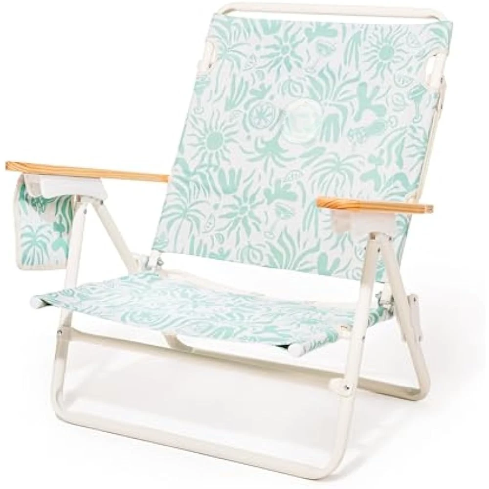 

Backpack Beach Chair Lay Flat Reclining, Lightweight & Portable, Insulated Cooler Pocket, Beach Chairs