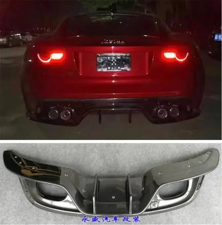 REAL CARBON FIBER REAR BUMPER TRUNK LIP SPOILER DIFFUSER For Jaguar F-TYPE FTYPE 2014 2015 2016 2017 2018 2019 2020 2021