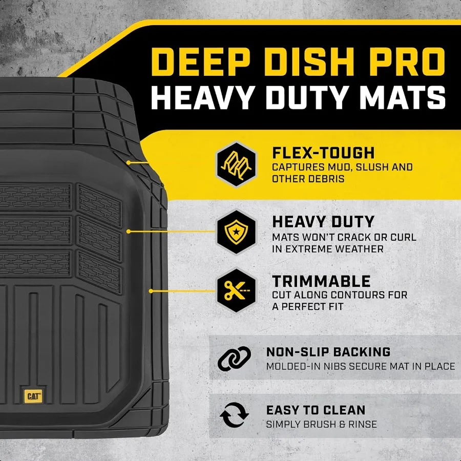 ® CAMT9013 3 قطع من سجادات الأرضية المطاطية ذات الأطباق العميقة شديدة التحمل مناسبة لسيارة شاحنة SUV وVan حماية إجمالية لجميع الأحوال الجوية Dur #2