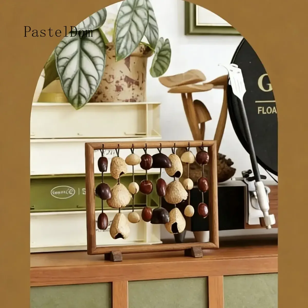 Bundle Bell Rattle Wind Chimes, Handmade Fruit Style Healing Musical Instrument, Indonesian Water Play Sound Ornament