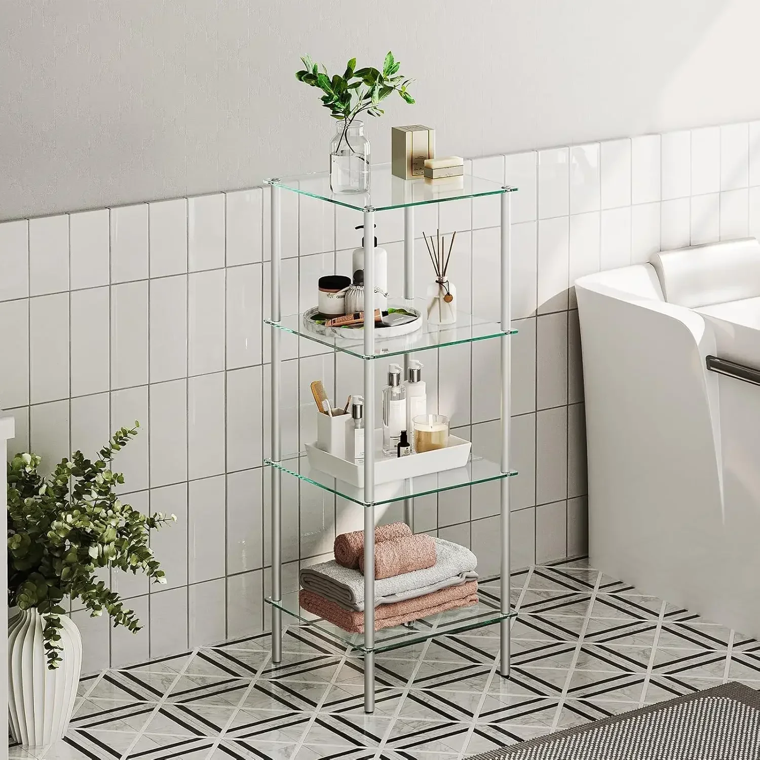 Etagere-en-verre-a-4-niveaux-organisateur-peu-encombrant-pour-salle-de-bain-etagere-sur-pied-en-verre-trempe-pour-affichage-de-parfum-unite-de-rangement-compacte