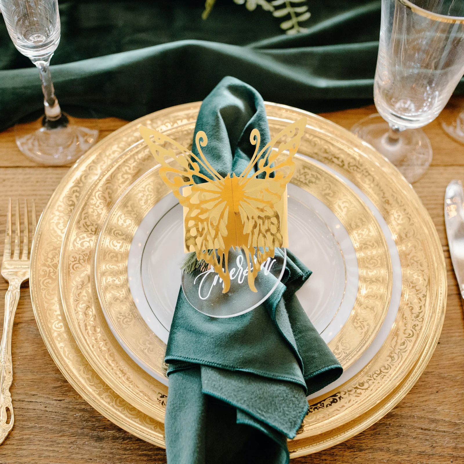 

50pcs Reusable Napkin Rings Dining Table Decor Serviette Holder Paper Towel Party Accessories
