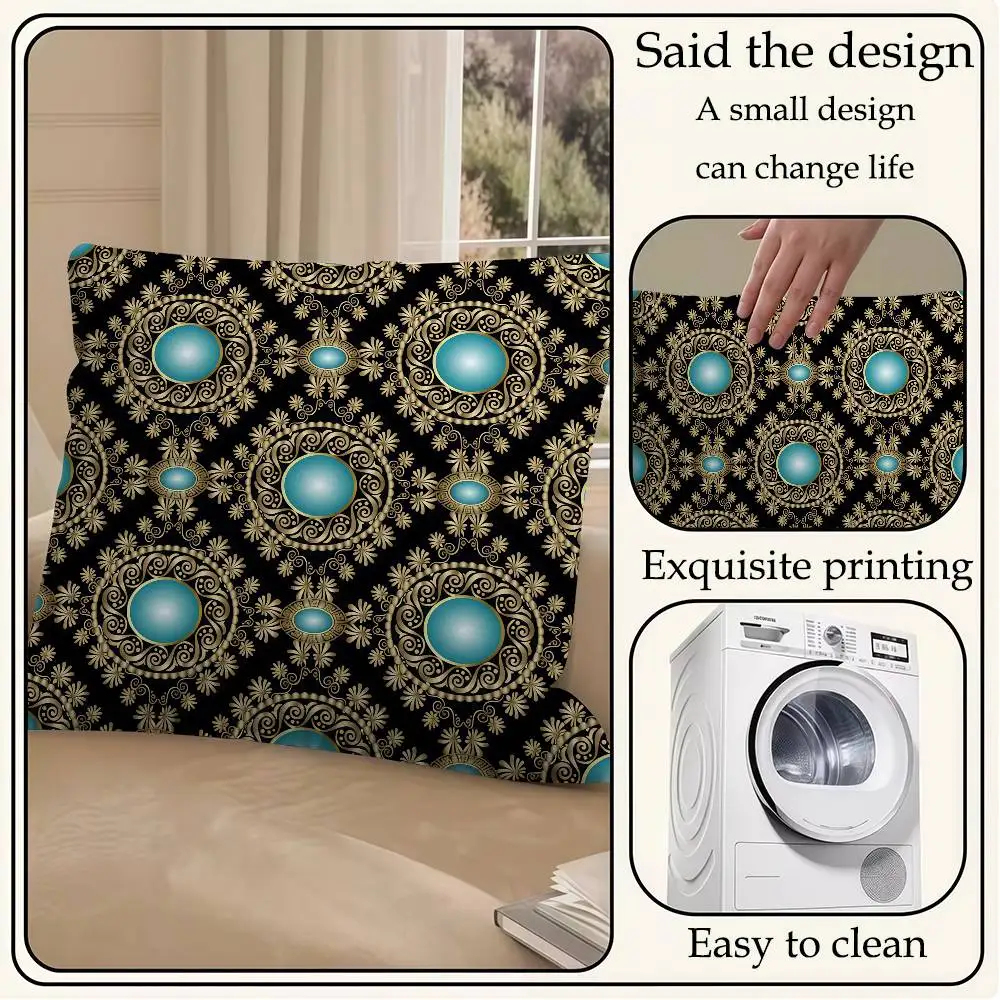 ปลอกหมอนอิงลายอัญมณีหรูหรา ปลอกหมอนอิงโซฟา ของตกแต่งบ้าน ของขวัญสำหรับเด็ก