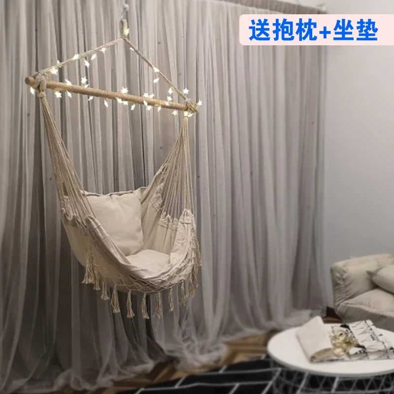 Household bedroom balcony leisure swing hanging chair student dormitory hanging basket tassel