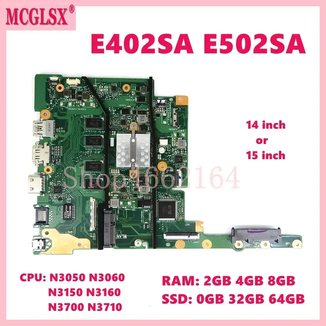 E402SA With  N3050 N3060 N3150 N3160 N3700 N3710 Mainboard For ASUS E402SA E502SA X502SA F502SA L502SA L402SA Laptop Motherboard