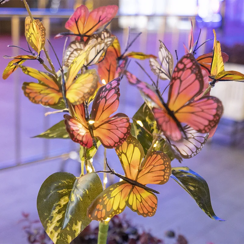 مصابيح الحديقة الشمسية على شكل فراشة للمناظر الطبيعية الخارجية أضواء LED للمنزل Parterre Garden Precourt فيلا Precourt ديكور حفلات الزواج