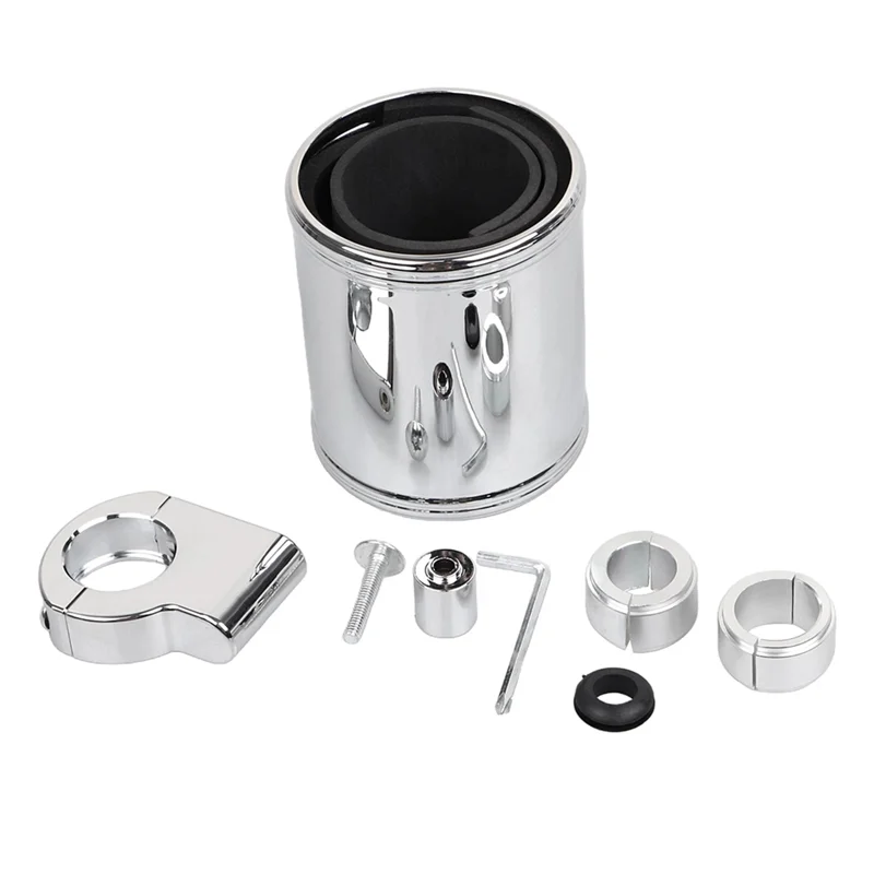 Portavasos cromado para manillar de motocicleta, ajuste Universal para Sportster de 7/8 "1" 1,25"