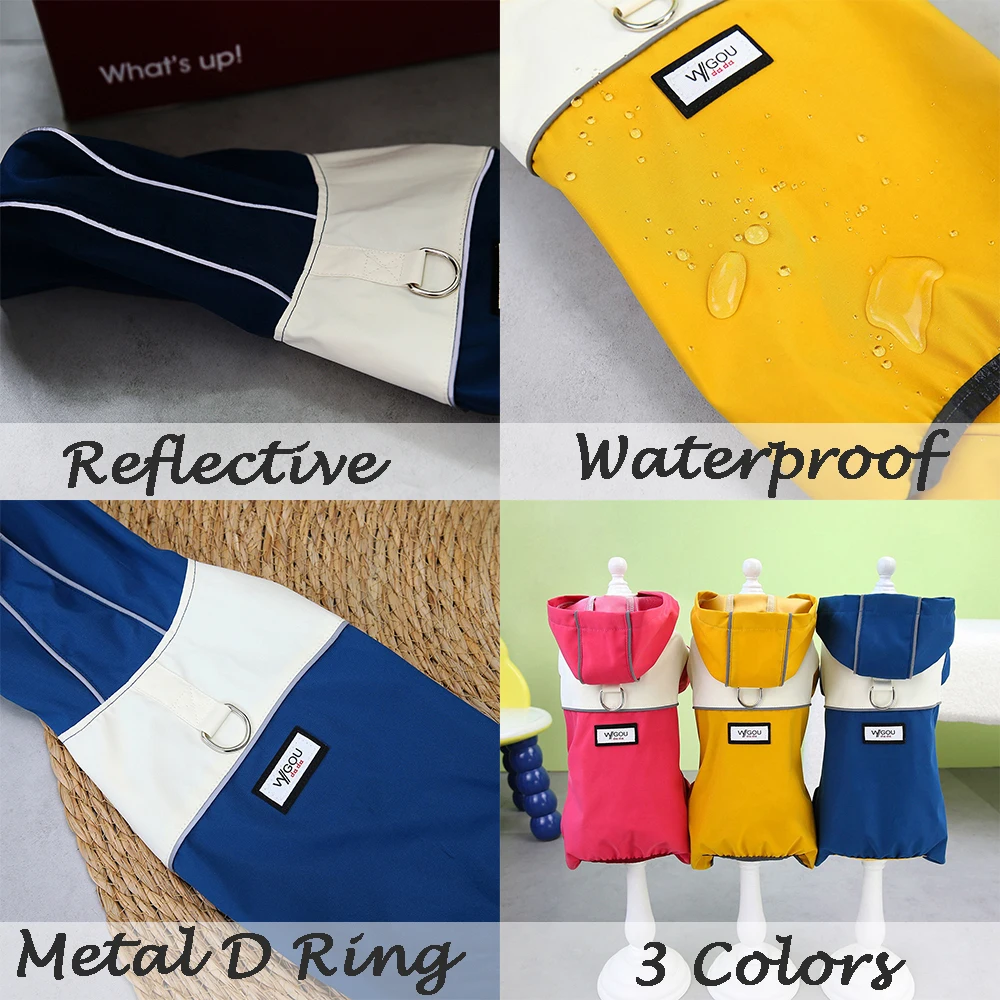 Waterproof Dog Jumpsuit With Caps Four Legs Dog Raincoat for Small Dogs Puppy Clothes Reflective Chihuahua Rain Coat Pet Costume