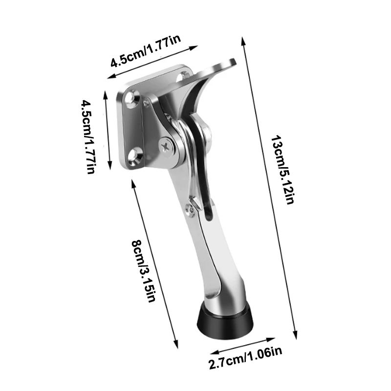 Alloy Kick Down Door Stopper Anti Collision Easy Pedal Floor Holder Self Adhesive Wall Protector Heavy Duty Mute Door Stops view 6