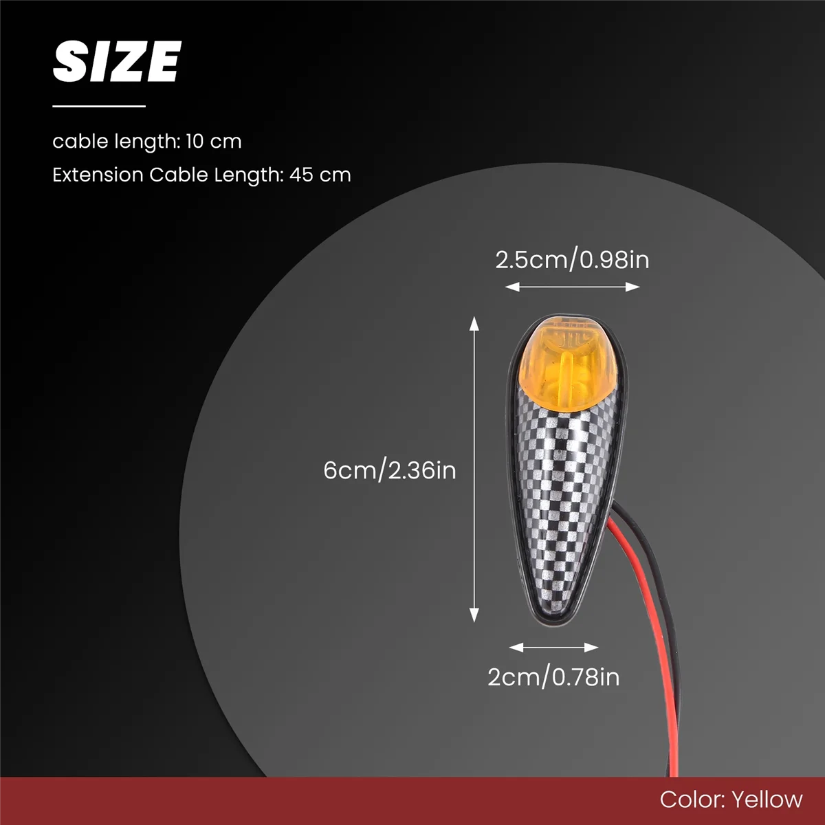 고출력 LED 미니 표시기, 깜박이는 신호등, 2 개 오토바이