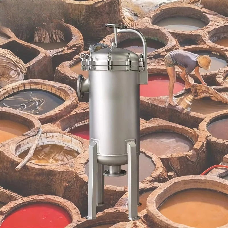 Reliable and efficient multi-bag water filter, made of 304/316 stainless steel, suitable for the dyeing and textile industries