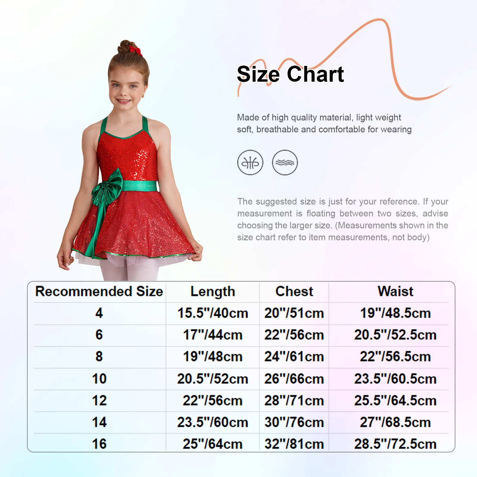 Kids Girls Shiny Sequins Christmas Dance Dress Mrs Santa Claus Costume Sparkle Bowknot Dancing Performance Tutu Dress