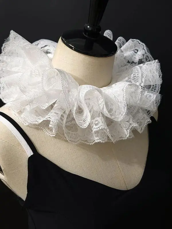 elegant-ruffled-lace-fake-collar-layered-clown-neck-collar-t-shirt-fashionable-chinese-brandless-product-for-winter-season