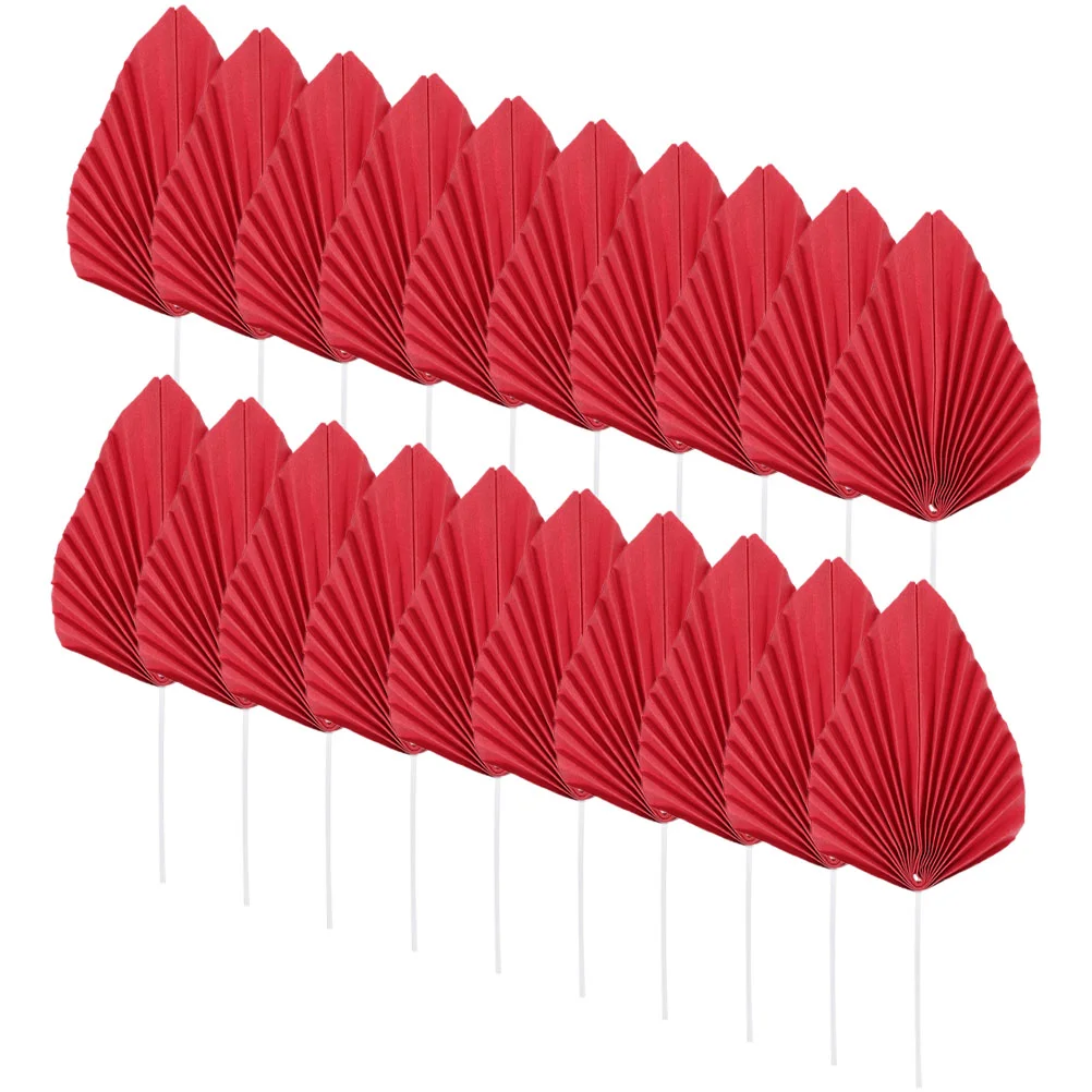 

20 Pcs Palm Leaf Decoration Holiday Cupcake Toppers Gold Wedding Plastic Decorative Birthday Picks