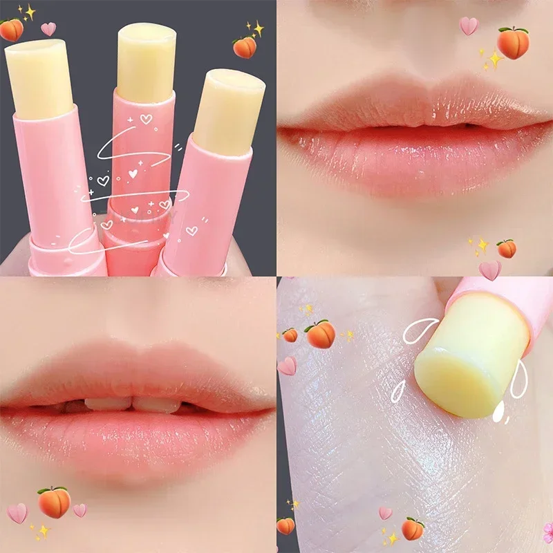 Incolore vitalidade cor bálsamo labial mudança batom pêssego menina hidratante longa duração brilho labial maquiagem cuidados reparação máscara labial