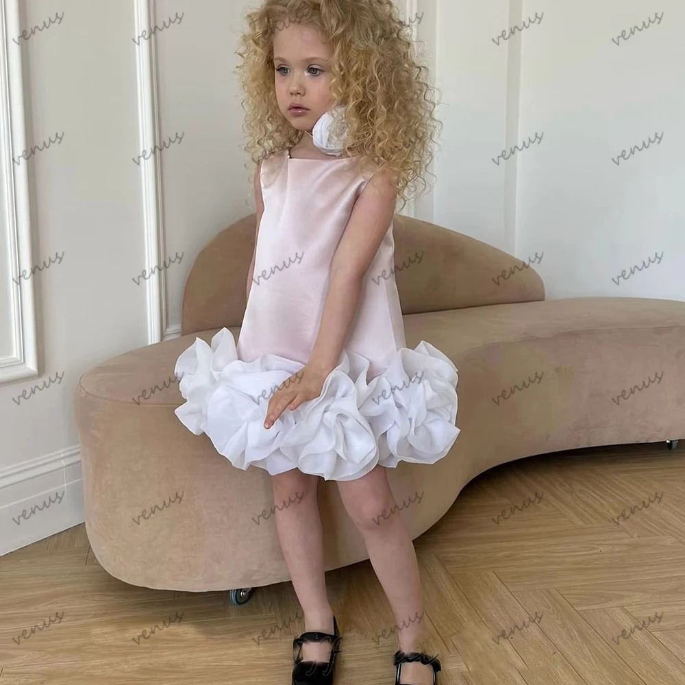 

Beautiful Ball Flower Girl Dresses Simple Knee-Length Princess Birthday Dress Sleeveless Customized فساتين سهرة 2025
