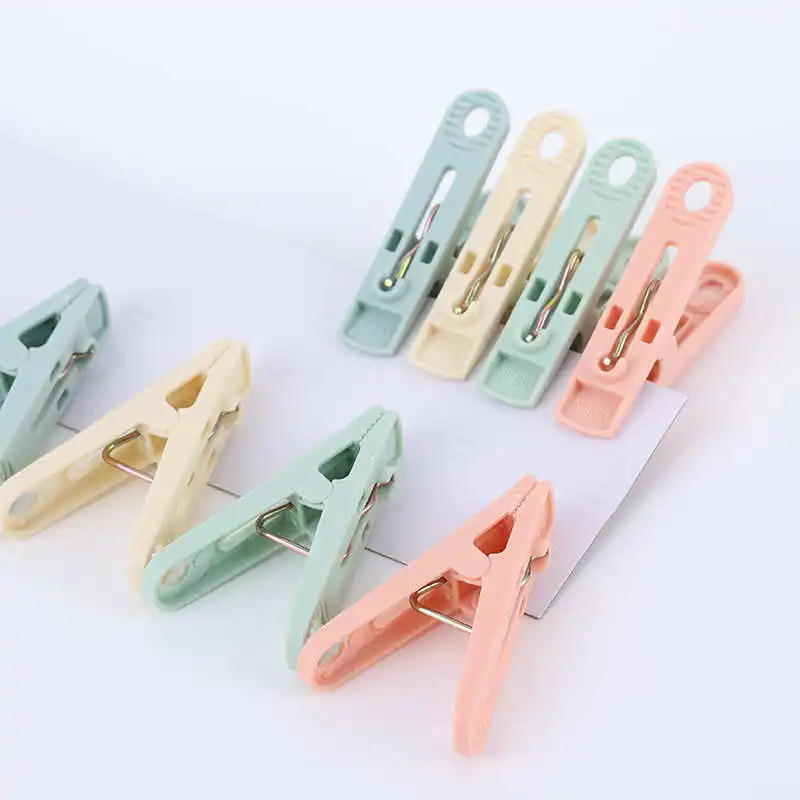 Plastic Clothesline Clips with Chain Underwear Socks Windproof Home Use Clips Stainless Steel Material Storage Organizer
