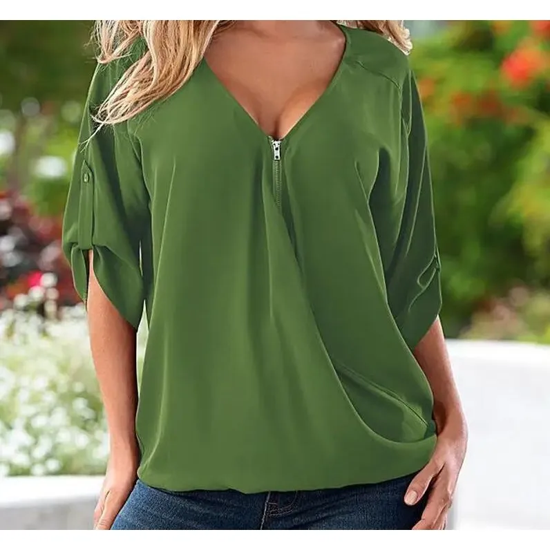 

S5XL Loose Blouses Sexy Women's irt in White Red Bla Blue Comfortable Breathable Material Ladies Faionable Top
