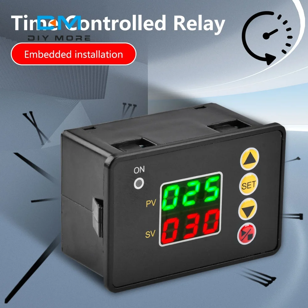 T2310 Digital Timer Switch Relay Control Timer Switch DC 12V 24V AC 110V 220V Time Controller 0-999s/min/hour Delay Relay Module