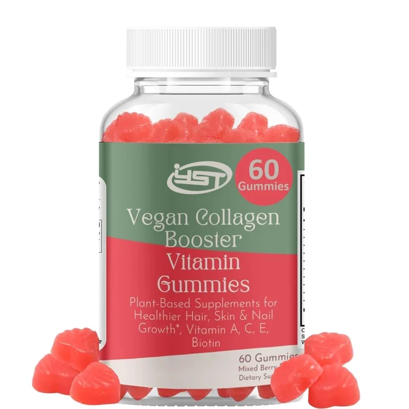 

Women's vegetarian collagen gummies contain biotin and vitamins - hair, skin, and nails naturally promote collagen -60 capsules