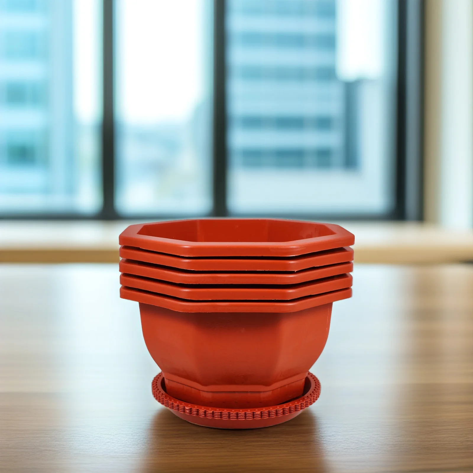 

5pcs Octagonal Bonsai Flower Pots Large Decorative Indoor Plant Planters for Garden Outdoor Easy Cleaning Plastic for Outdoor