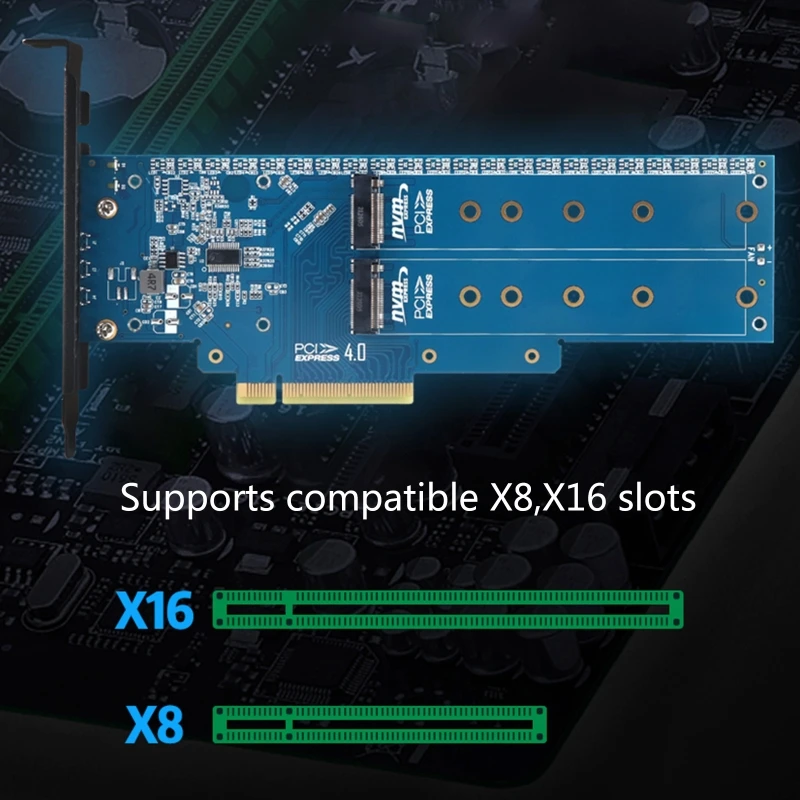 B0KA M.2 PCIE SSD Riser Card to PCI Express 3.0 X8 Adapter PCI Card Computer Hard Drive Computer Components Expansion Card