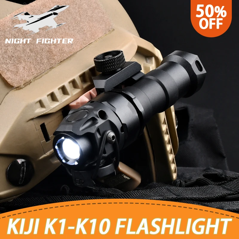 WADSN Tactical Scout Light KIJI K1-10 Flashlight Hunting Airsfot Weapon 500 Lumens Momentary on /Constant on Fit 20mm Rail With